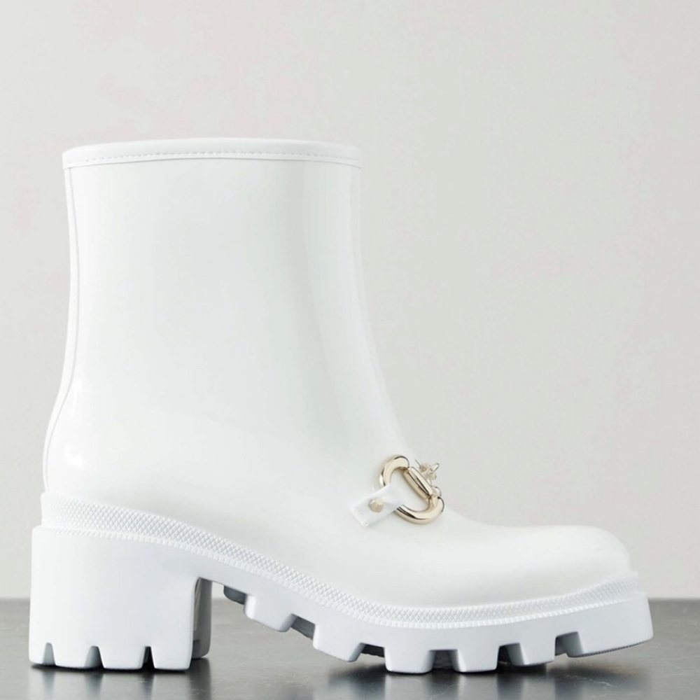 Gucci Horsebit rain boots - Size 7 - white
